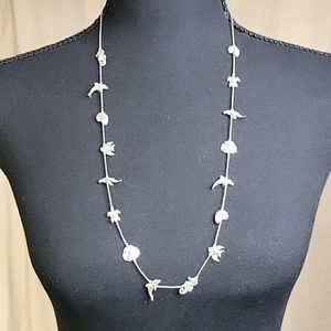 VTG KABANA Sterling Silver Sea Life Fetish Station Necklace 925 #NK902 Rare.